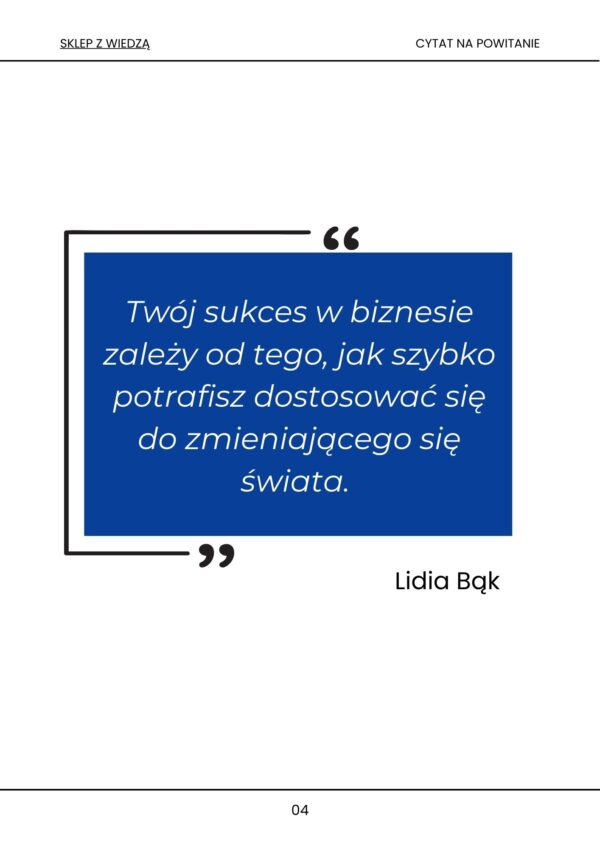 cytat na powitanie - e-book "Zawody przyszłości"