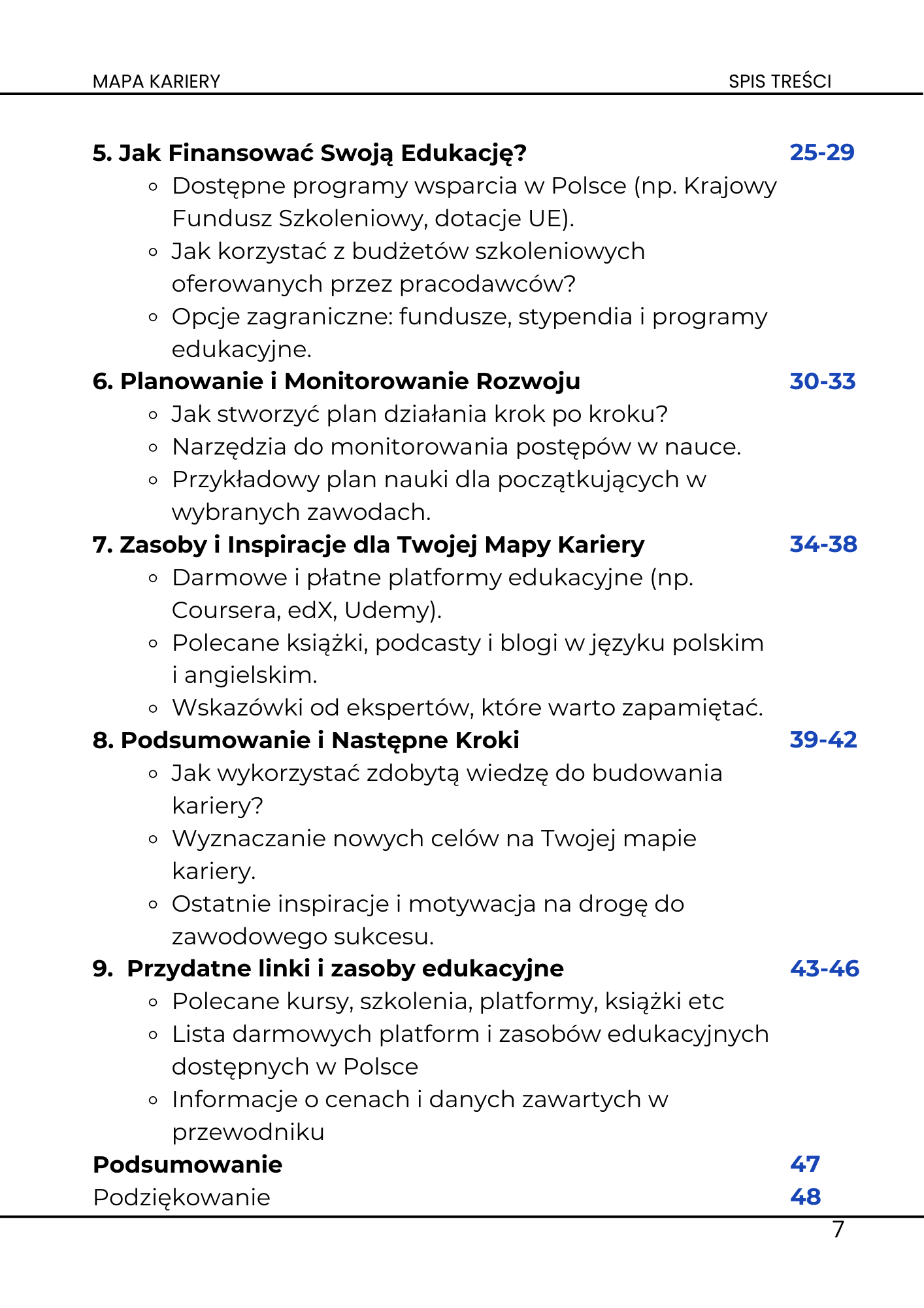 spis treści str2 e-book Twoja Mapa Kariery