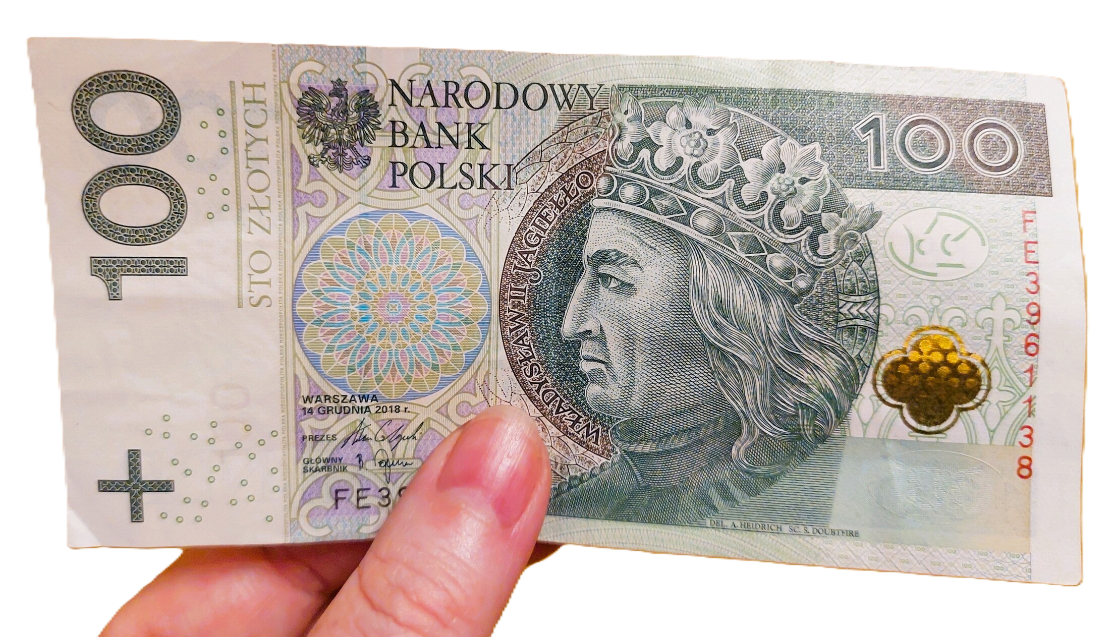 banknot 100zł - bez tła